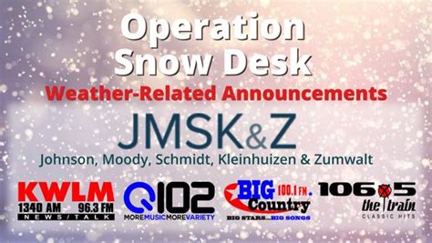 kwlm weather|Weather Related Announcements .